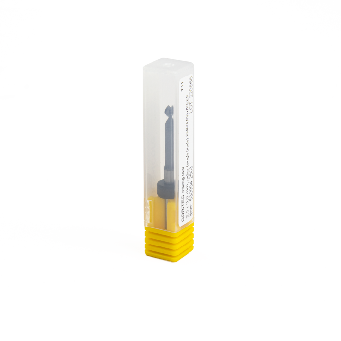 T11 - imes-icore 2.5mm Radius Milling Tool (Single Blade, Slide Coated), PMMA/Wax/Peek - 3mm Shaft - Image 2