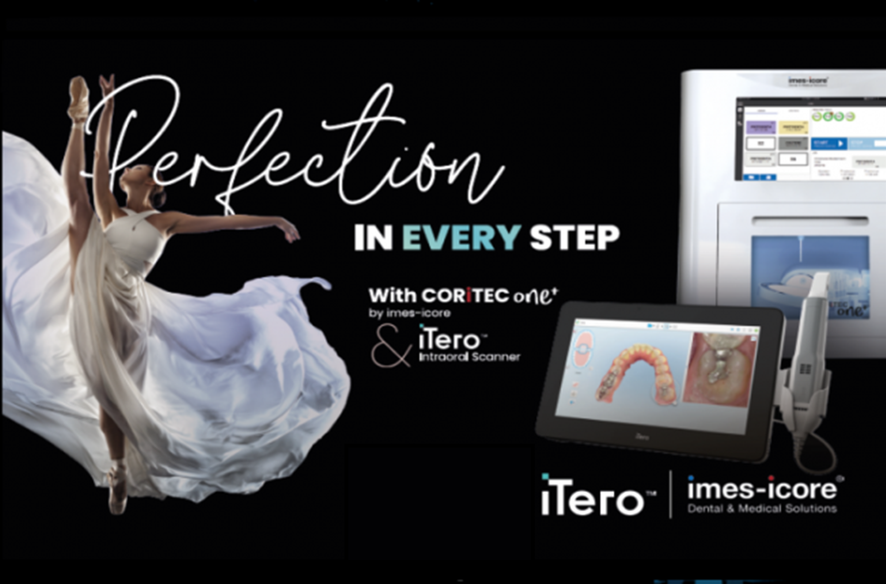 iTero intraoral scanner integrated with exocad CAD software and imes-icore CORiTEC ONE+ Milling machine