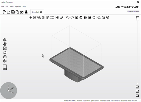 Asiga composer open web interface for printer
